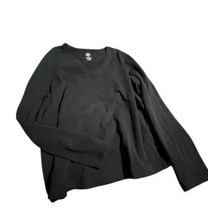 Belk Black V-Neck Long Sleeve Top excellent condition size large